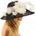 Demure Dome Sinamy Butterfly Floral Feathers Derby Floppy Dress Wide Hat  eb-73803521